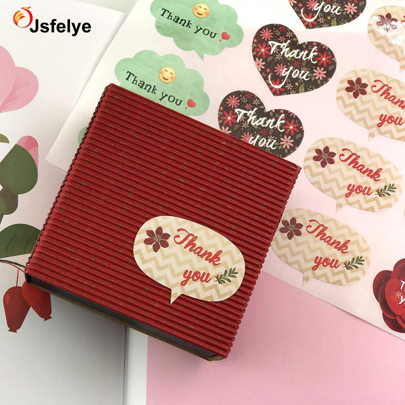 Self Adhesive thank you rectangle Square Die Cut Custom sticker