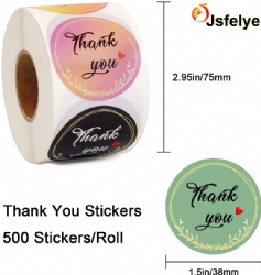 1.5 inch Assorted Color Round Adhesive 5 Unique Designs Birthday Family Celebrations Thank You Labels