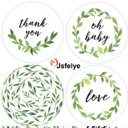 1.75 inch Greenery Thank You Stickers Baby Shower Favor Labels