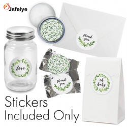 1.75 inch Greenery Thank You Stickers Baby Shower Favor Labels