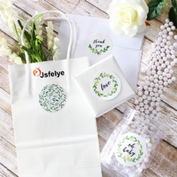 1.75 inch Greenery Thank You Stickers Baby Shower Favor Labels