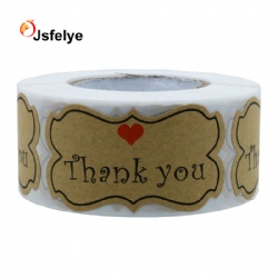 2inch Custom Design Kraft Paper Thank You Adhesive Stickers