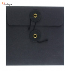 5.11-5.11inch (1313cm) kraft string and tie black Cardboard Cd Sleeve envelope
