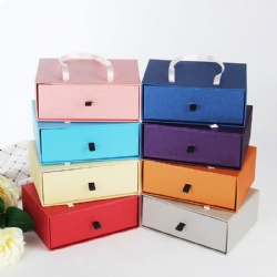 Custom colorful White Paper Drawer Packaging Box For Makeup Brush Set