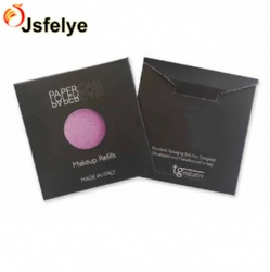 Eyeshadow packaging envelope with matte lamination on black cardstock foiled with clear PVC window in the front
