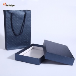 High Quality custom special paper Foam Insert navy blue product Packing Boxes with shopping bags