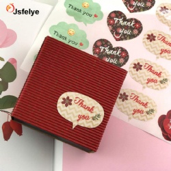 Self Adhesive thank you rectangle Square Die Cut Custom sticker