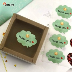 Self Adhesive thank you rectangle Square Die Cut Custom sticker